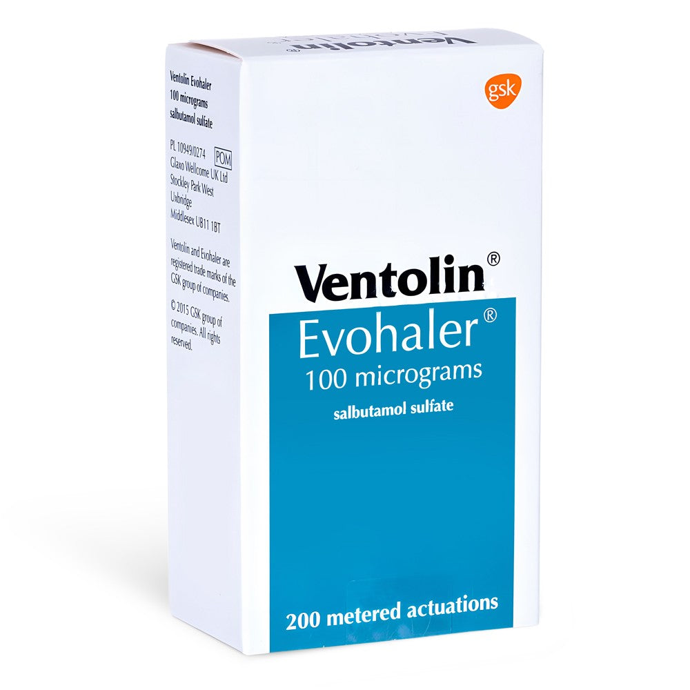 Ventolin Evohaler 100 micrograms, 200 metered actuations