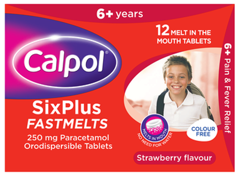 CALPOL Sixplus Fastmelts 250mg - 12 Tablets