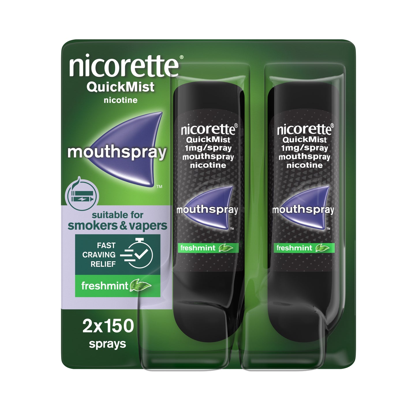 Nicorette Quickmist Freshmint Dual Pack (2 x 150 sprays)