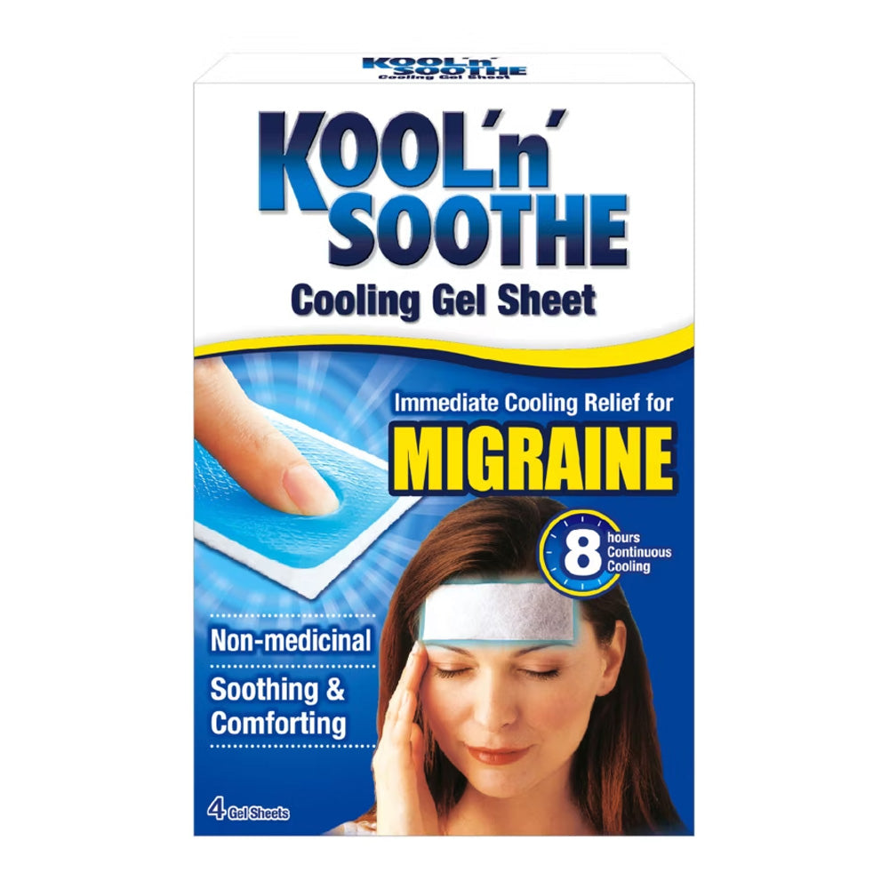 KOOL 'N' SOOTHE Migraine Gel Sheets - 4 Pack