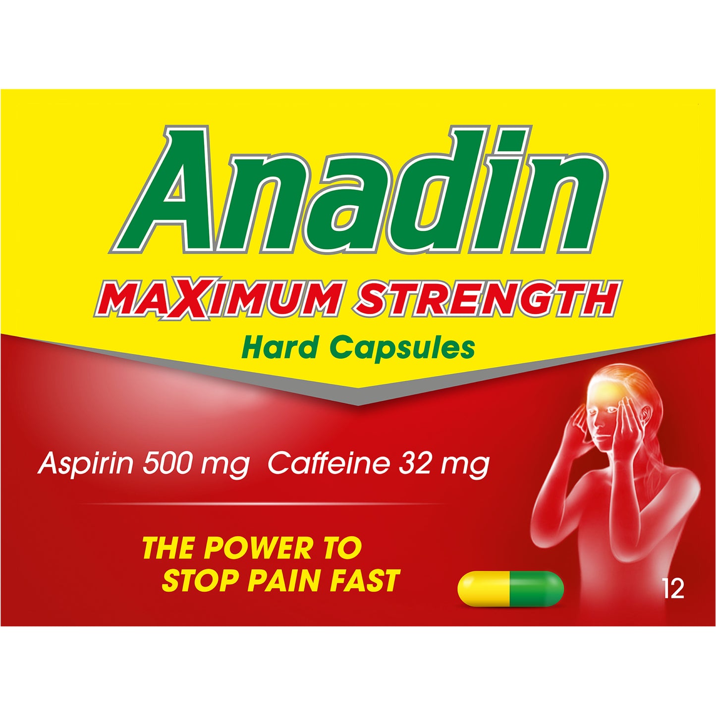 Anadin Maximum Strength Hard Capsules - 12 Pack