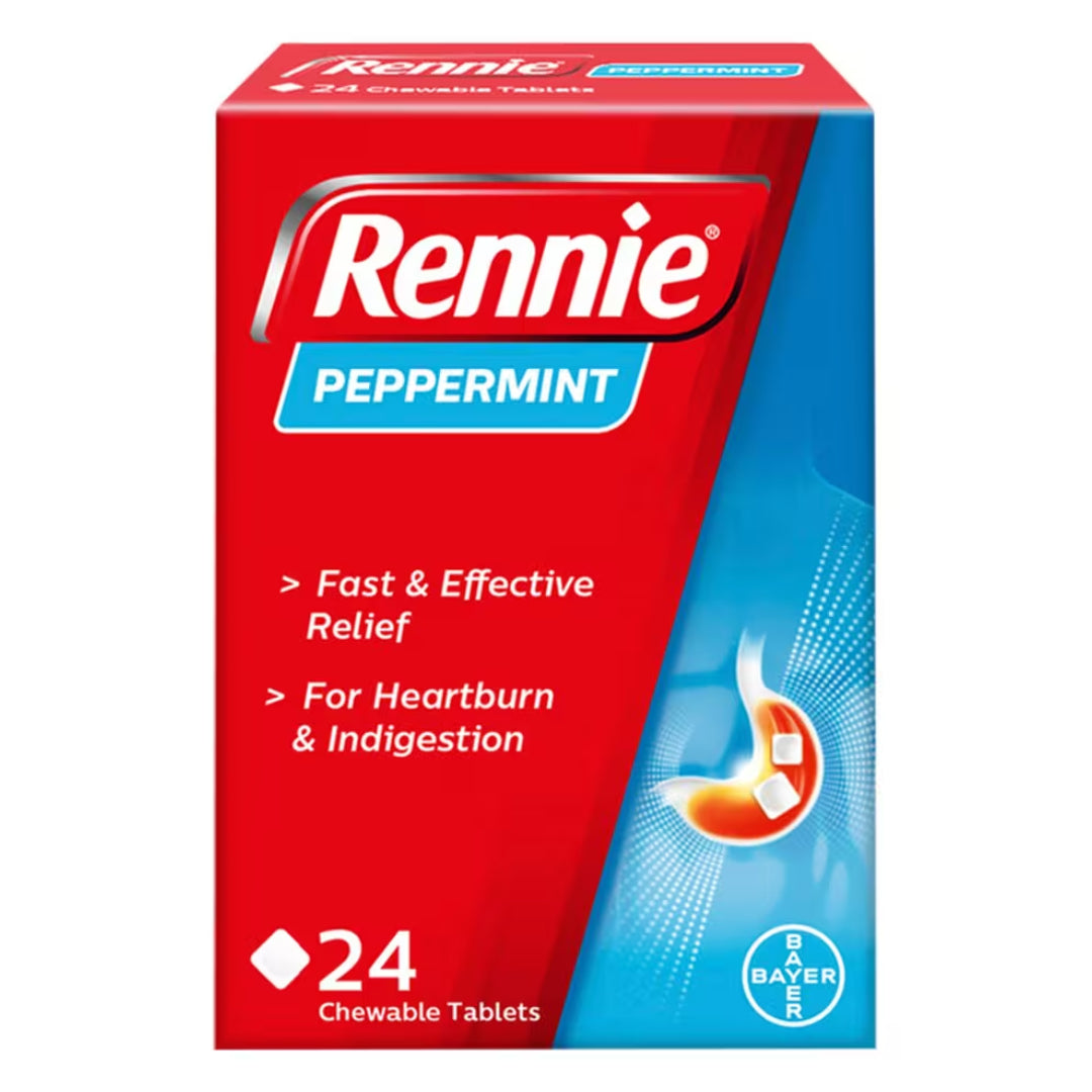 RENNIE Digestive Peppermint Tablets - 24 Pack