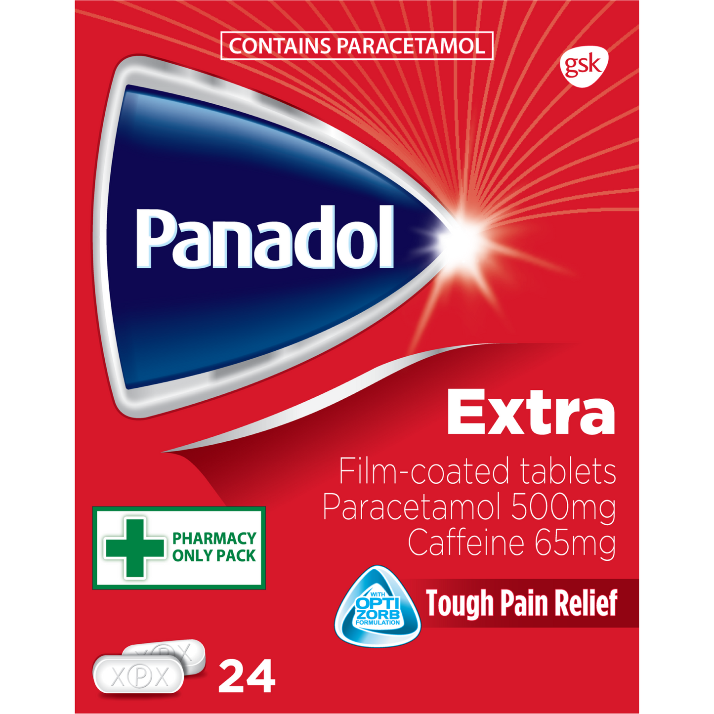 Panadol Extra Film-Coated 500mg - 24 Tablets