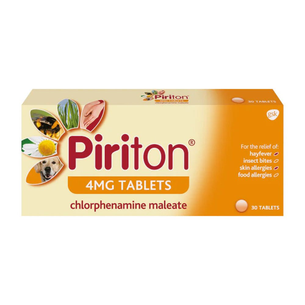 PIRITON Chlorphenamine Maleate 4mg Tablets - 30 Pack