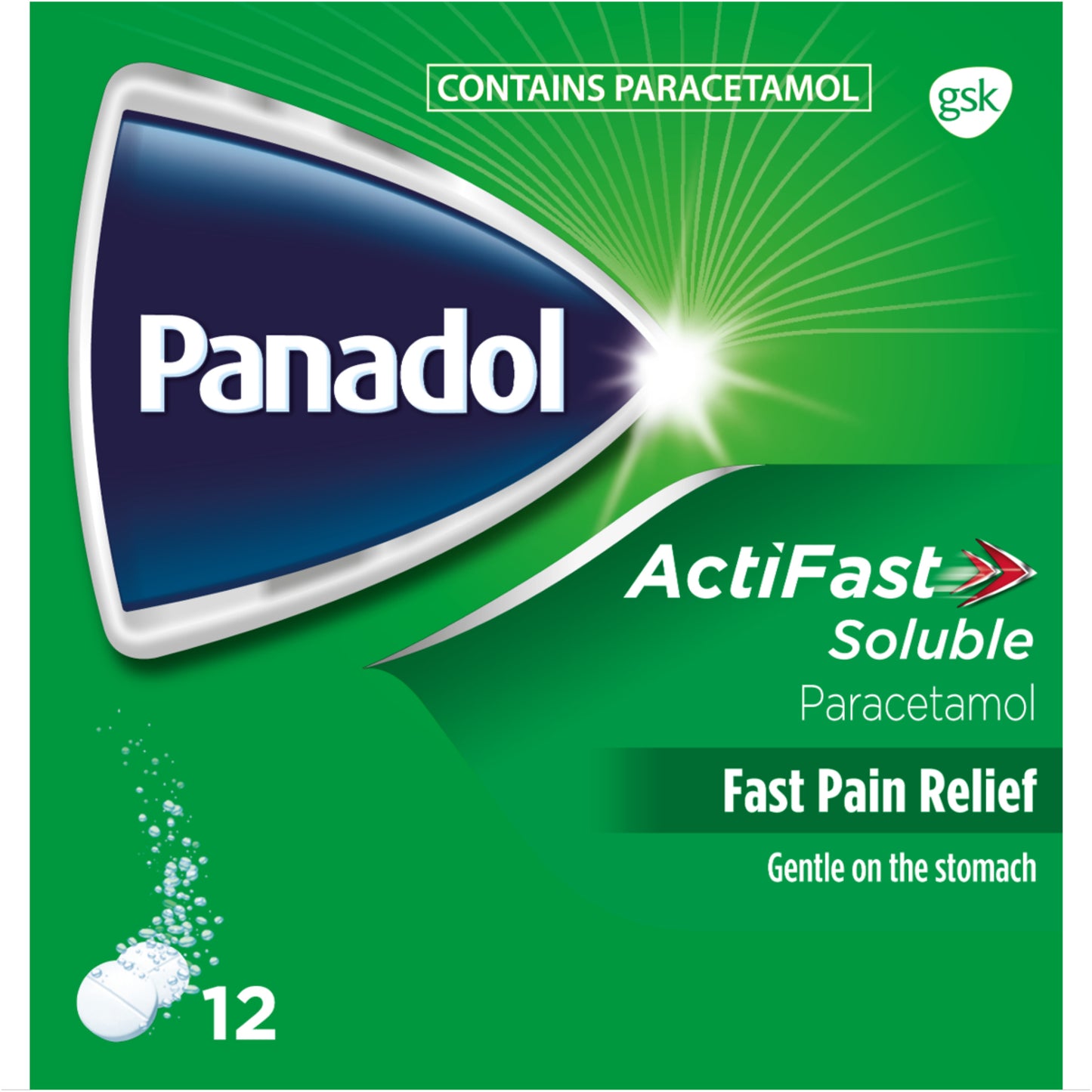 Panadol ActiFast 500mg Soluble Tablets - 12 Pack