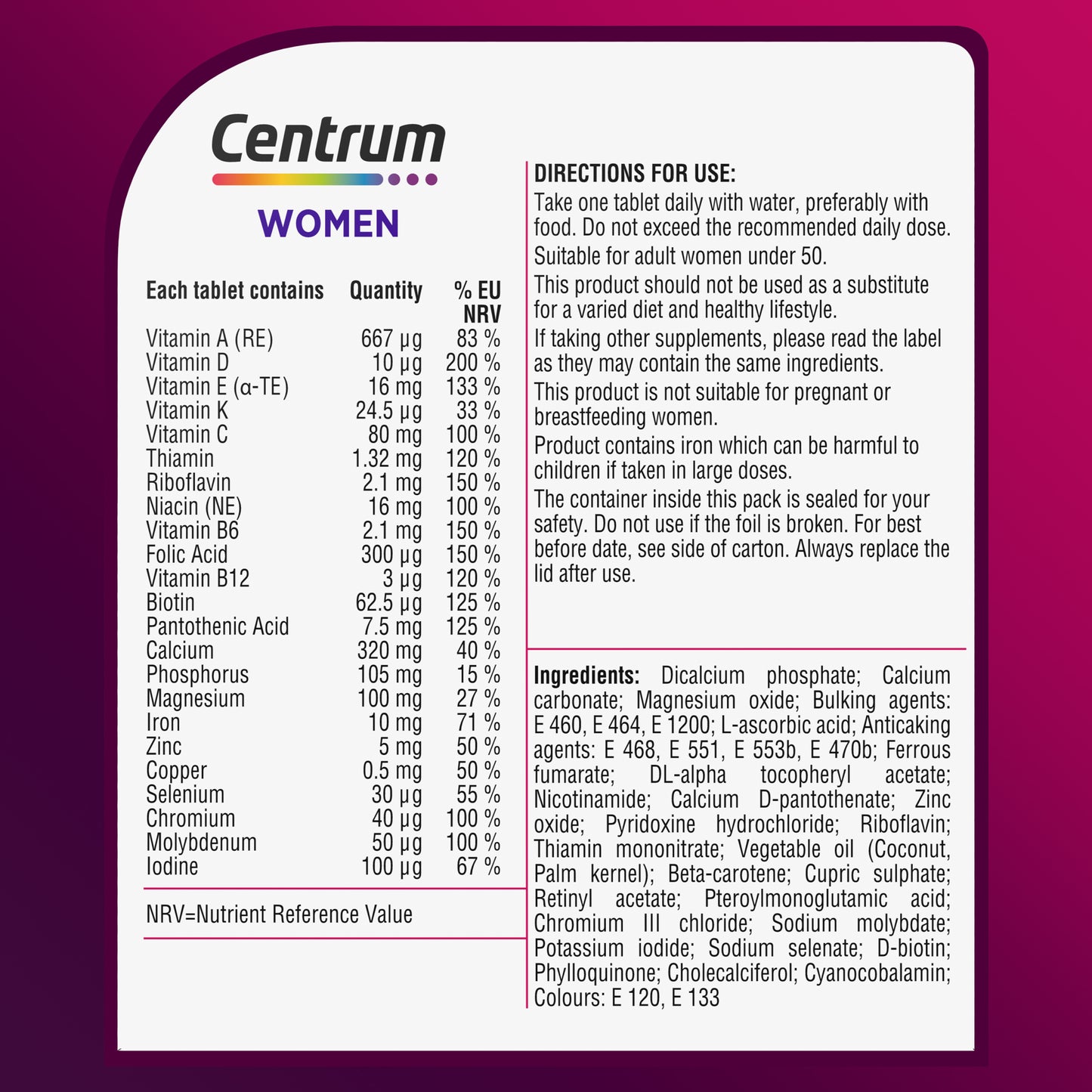 Centrum Women Multivitamin - 60 Tablets