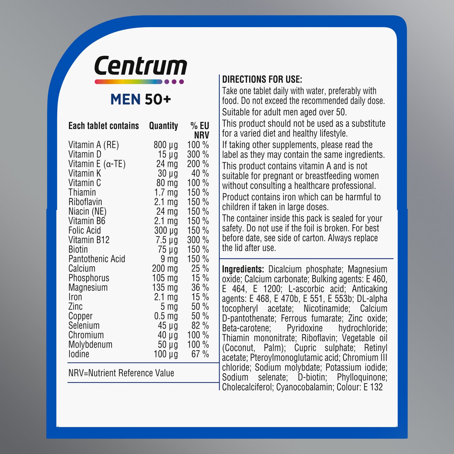 Centrum Men 50+ Multivitamin - 30 Tablets