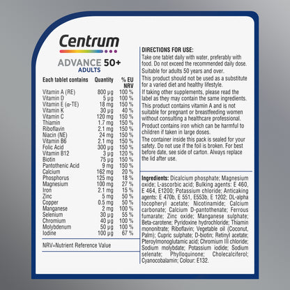 Centrum Advance 50+ Multivitamin - 30 Tablets