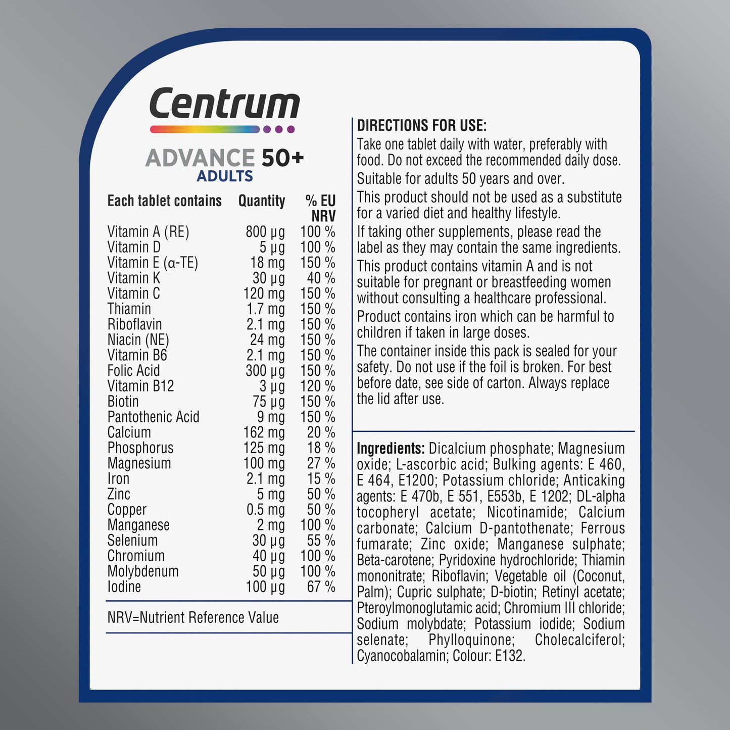 Centrum Advance 50+ Multivitamin - 60 Tablets