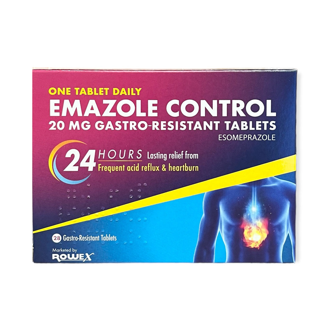 EMAZOLE CONTROL 20MG GASTRO-RESISTANT TABLETS - 28 Pack