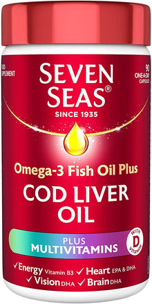 Seven Seas Omega-3 Fish Oil Plus CLO plus multivitamin (90 capsules)