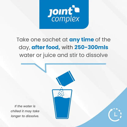
Diagram showing sachet being opened and poured into a glass  containing 250 - 300mls of water. It explains that it must be stirred to dissolve contents.
