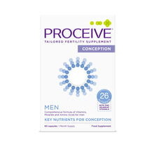 Proceive tailored fertility supplement for men packaging on a white background