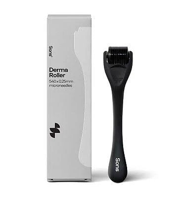 SONS derma roller with light grey packaging on a white background