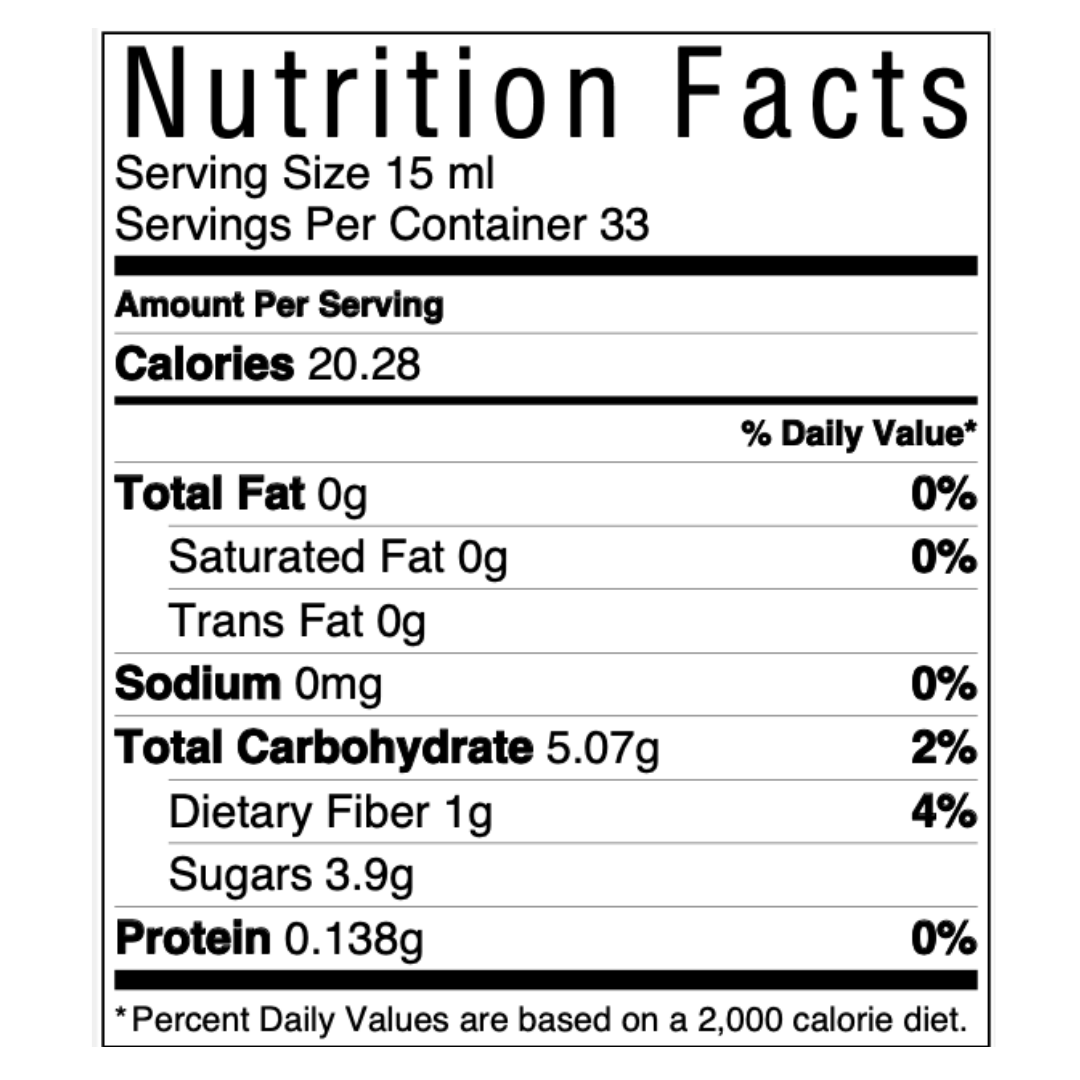 Swedish Nutra Ultra Multivitamin Nutrition Image. Each 15ml serving contains 20/28 kcals.