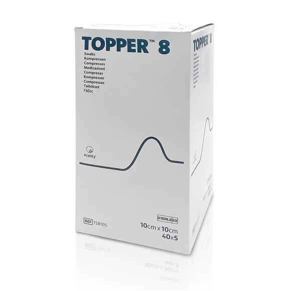 TOPPER 8 Swabs Sterile 10cm x 10cm (40x5)