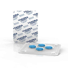 Packaging of Viagra Connect with blue pills on a white background. Image if inner foil pack with tablets visible in blister.