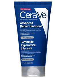 CeraVe Advanced Repair Ointment tube on a white background. Navy tube on white background 50ml.