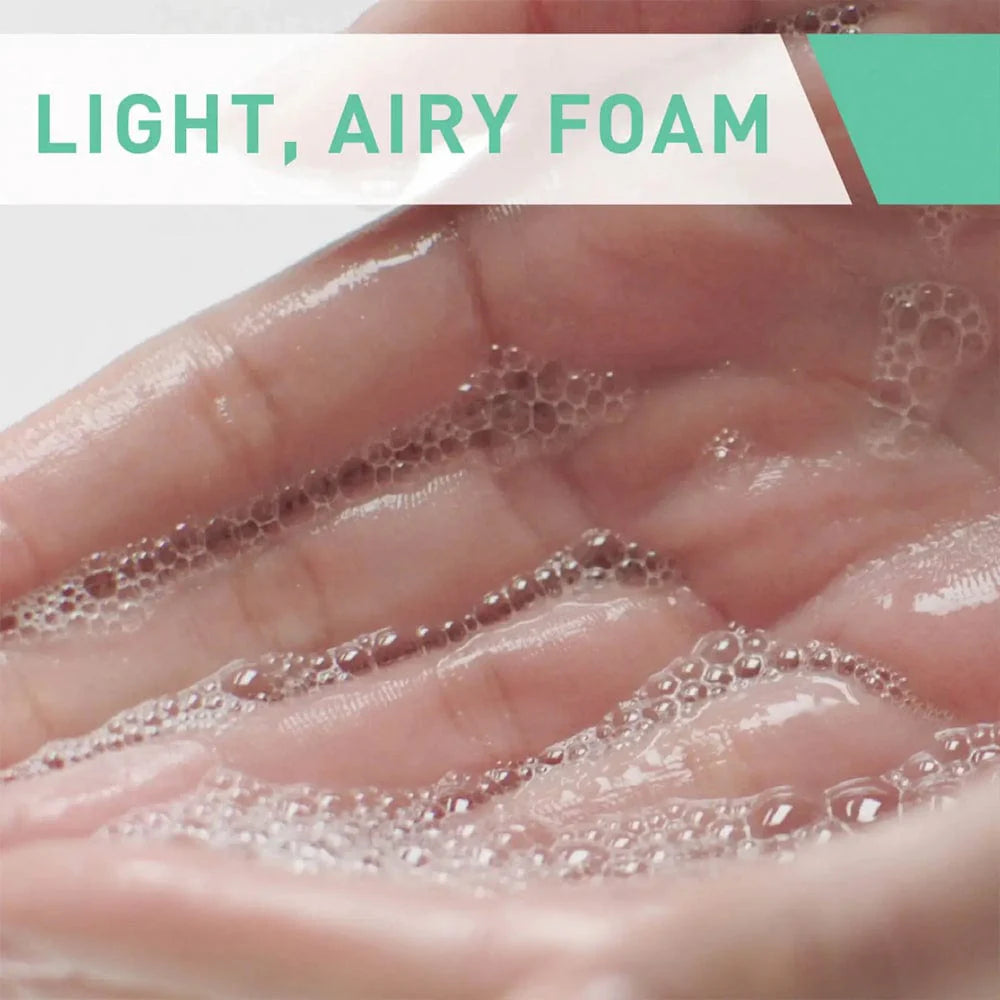 Image of a light foam on a pair of hands