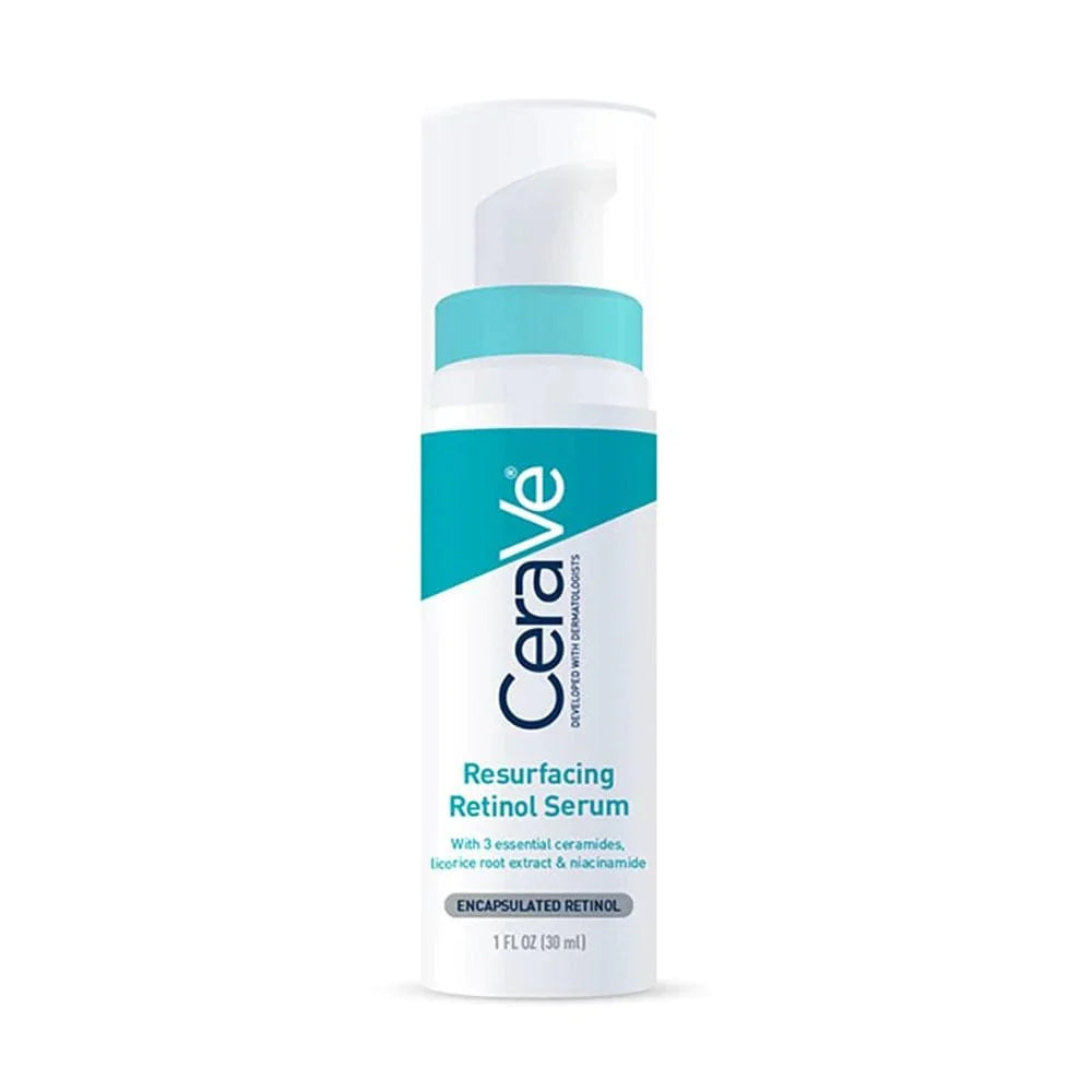 CeraVe Resurfacing Retinol Lightweight Serum reduces appearance of post-acne marks and pores. Helps restore the protective skin barrier and improves skin smoothness with 3 essential ceramides, licorice root extract and niacinamide B5. Suitable for sensitive skin.