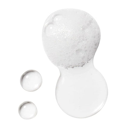 Image of water drops and foam on a white background