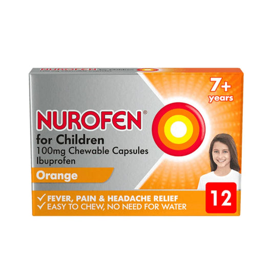 Nurofen Children 7+ Years 100mg Soft Chewable Capsules - 12 Pack