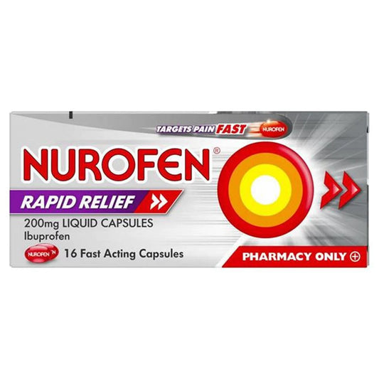 Nurofen Rapid Relief Ibuprofen 200mg Liquid - 24 Capsules